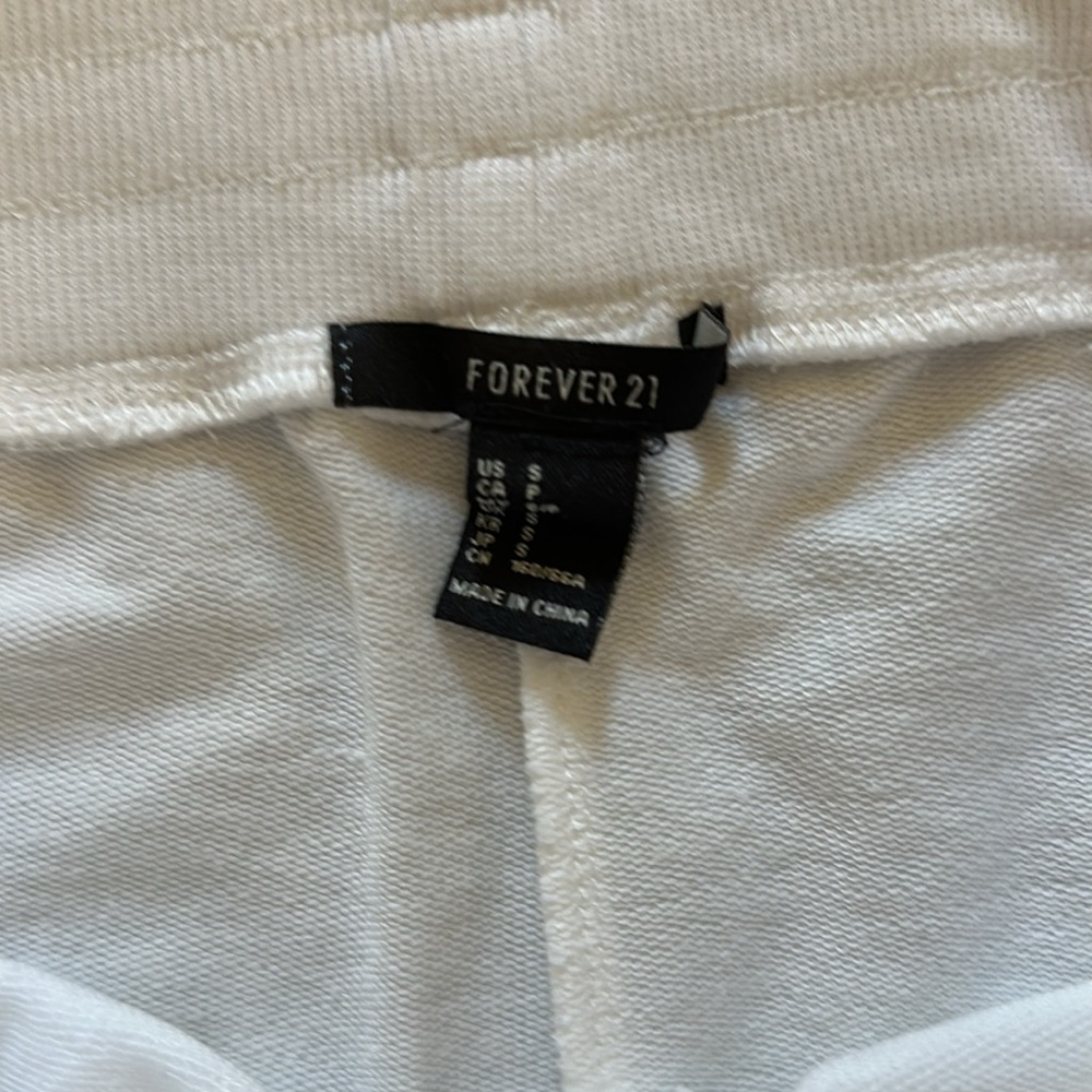 NWT Forever 21 White With Rainbow Stripe Knit Track Pants - Picture 4 of 5